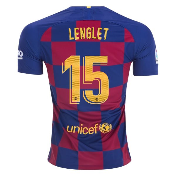 Camiseta Barcelona NO.15 Lenglet 1ª 2019-2020 Azul Rojo